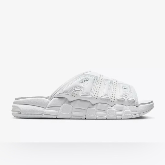 Men's Size 8 Nike Air More Uptempo Slides White FD9884 101 comfort max - Picture 4 of 7